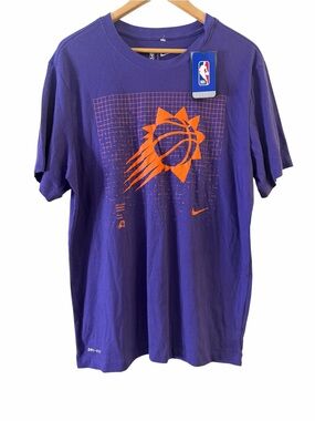 Nike Purple T‑Shirt with Orange Phoenix Suns Logo large